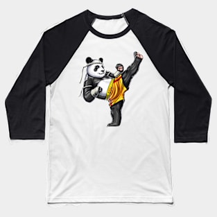 Panda Muay Thai Fighter Baseball T-Shirt